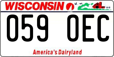 WI license plate 059OEC