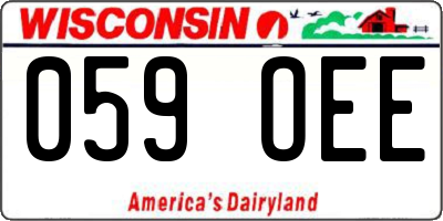 WI license plate 059OEE