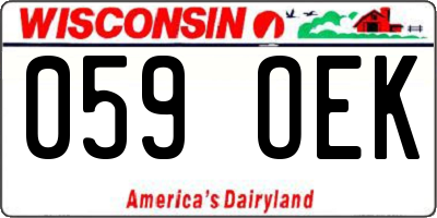 WI license plate 059OEK