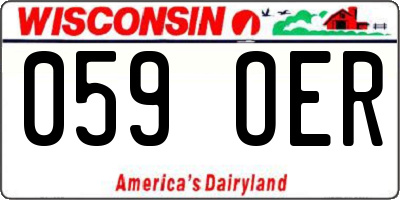 WI license plate 059OER