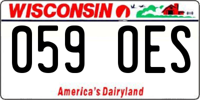 WI license plate 059OES