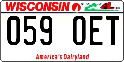 WI license plate 059OET