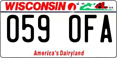 WI license plate 059OFA