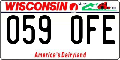 WI license plate 059OFE