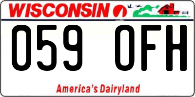 WI license plate 059OFH