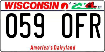 WI license plate 059OFR