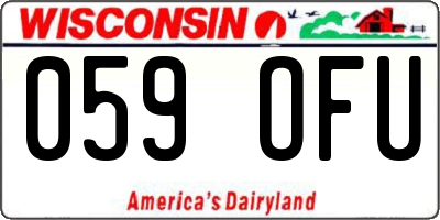 WI license plate 059OFU