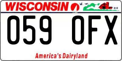 WI license plate 059OFX