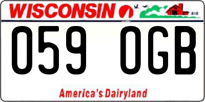 WI license plate 059OGB