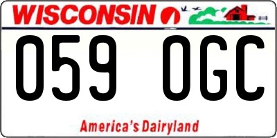 WI license plate 059OGC