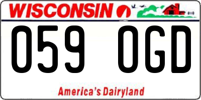 WI license plate 059OGD