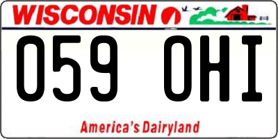 WI license plate 059OHI