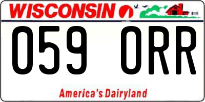 WI license plate 059ORR