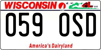 WI license plate 059OSD
