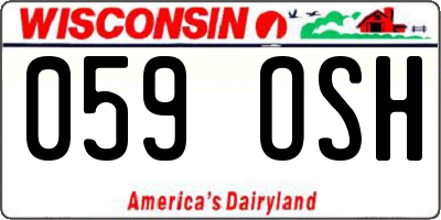 WI license plate 059OSH