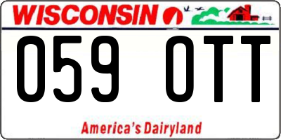 WI license plate 059OTT