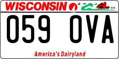 WI license plate 059OVA