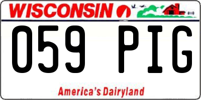 WI license plate 059PIG