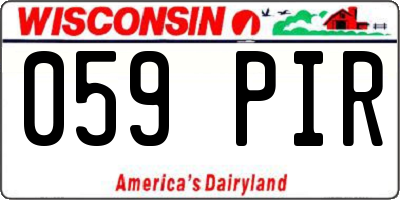 WI license plate 059PIR