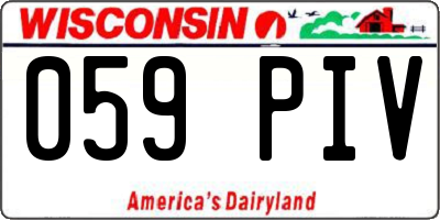 WI license plate 059PIV