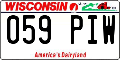 WI license plate 059PIW