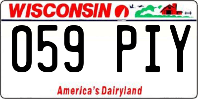 WI license plate 059PIY