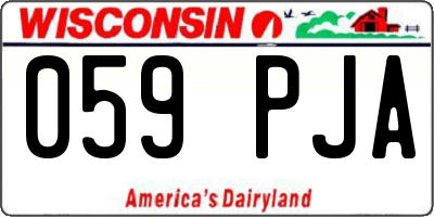 WI license plate 059PJA