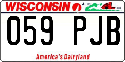 WI license plate 059PJB