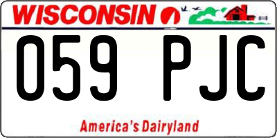 WI license plate 059PJC