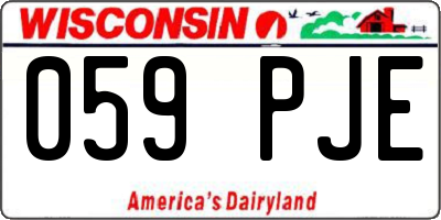 WI license plate 059PJE