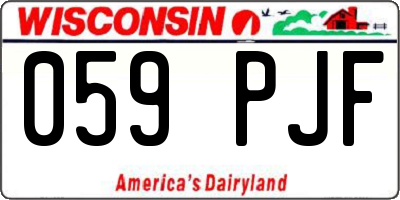 WI license plate 059PJF