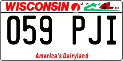 WI license plate 059PJI