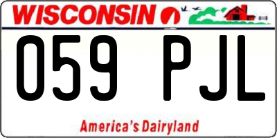 WI license plate 059PJL