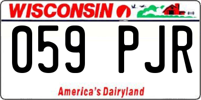 WI license plate 059PJR