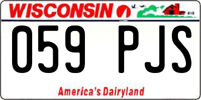 WI license plate 059PJS