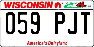 WI license plate 059PJT