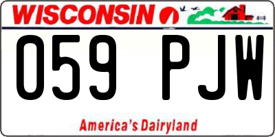WI license plate 059PJW