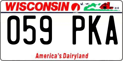 WI license plate 059PKA