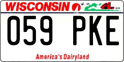 WI license plate 059PKE