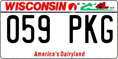 WI license plate 059PKG