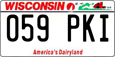 WI license plate 059PKI
