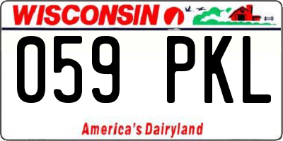 WI license plate 059PKL