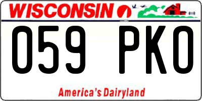 WI license plate 059PKO