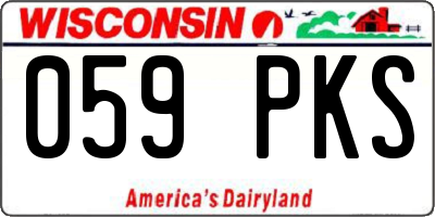 WI license plate 059PKS