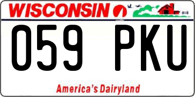 WI license plate 059PKU