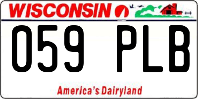 WI license plate 059PLB
