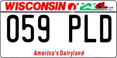 WI license plate 059PLD