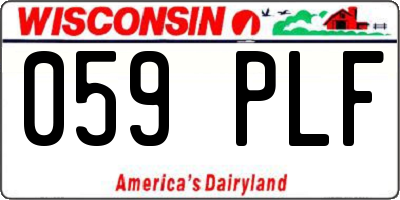 WI license plate 059PLF