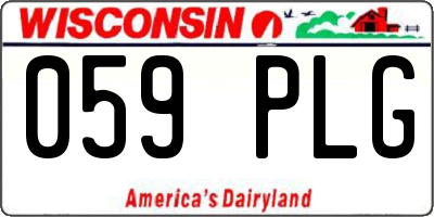 WI license plate 059PLG