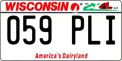 WI license plate 059PLI